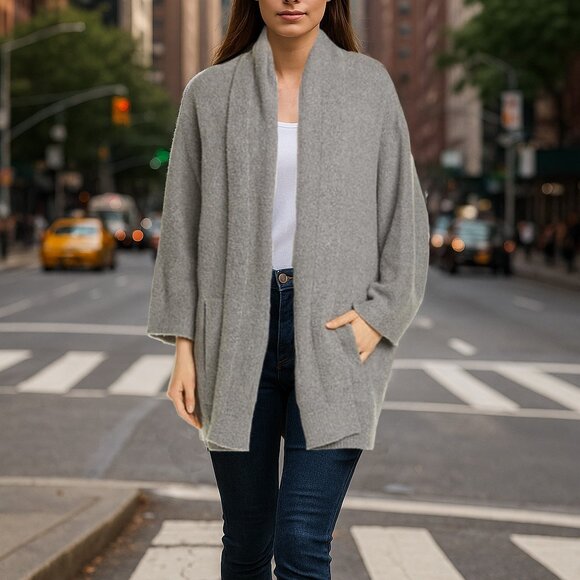 NWT Vince Open Shawl Lapel Cardigan-Cozy Oversized Sweater - Picture 3 of 11